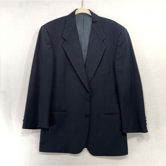 Vtg Ungaro Uomo Blazer Jacket Men 39R Black Wool Two Button Gruppo GFD Italy 90s - Picture 1 of 16